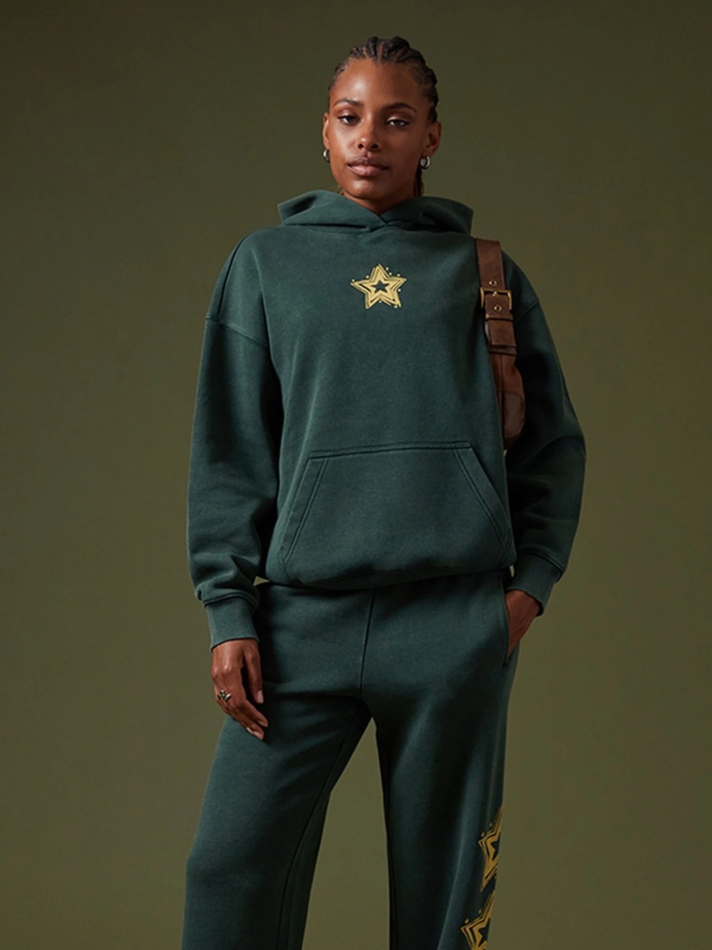 Pacsun star green sweat set